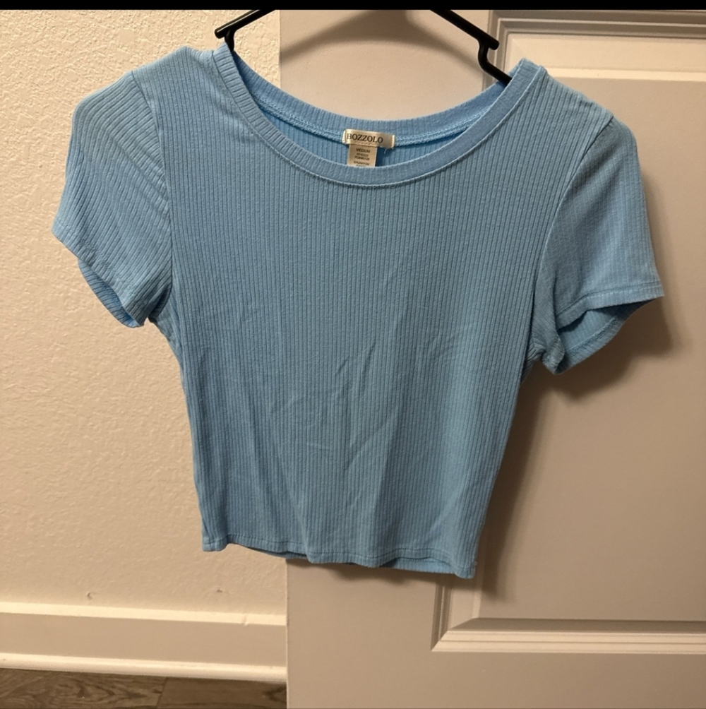 Bundle Bozzolo Ribbed Top Red & Blue Size Small - Picture 3 of 8